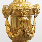 Empire-Lampenfuß, um 1800, Holz / geschnitzt, polimentvergoldet.